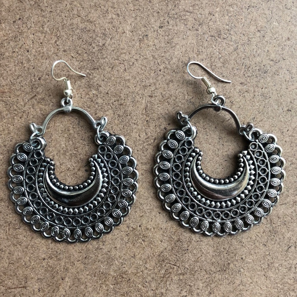 Silver Disk Earrings